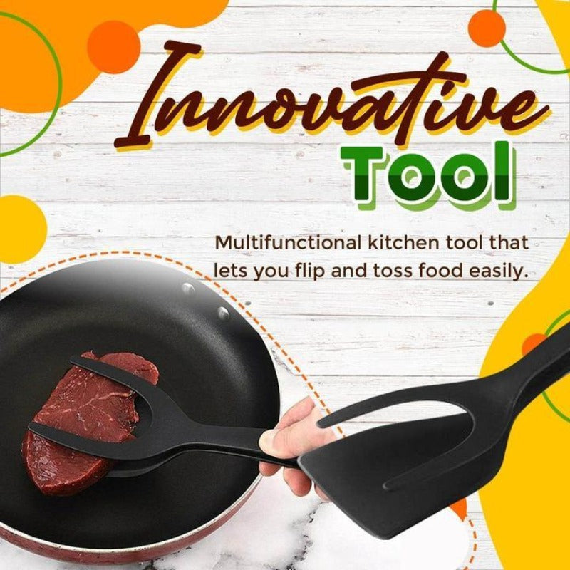 2-in-1 Grip Flip Tongs – Easy, Non-Stick Cooking Tool