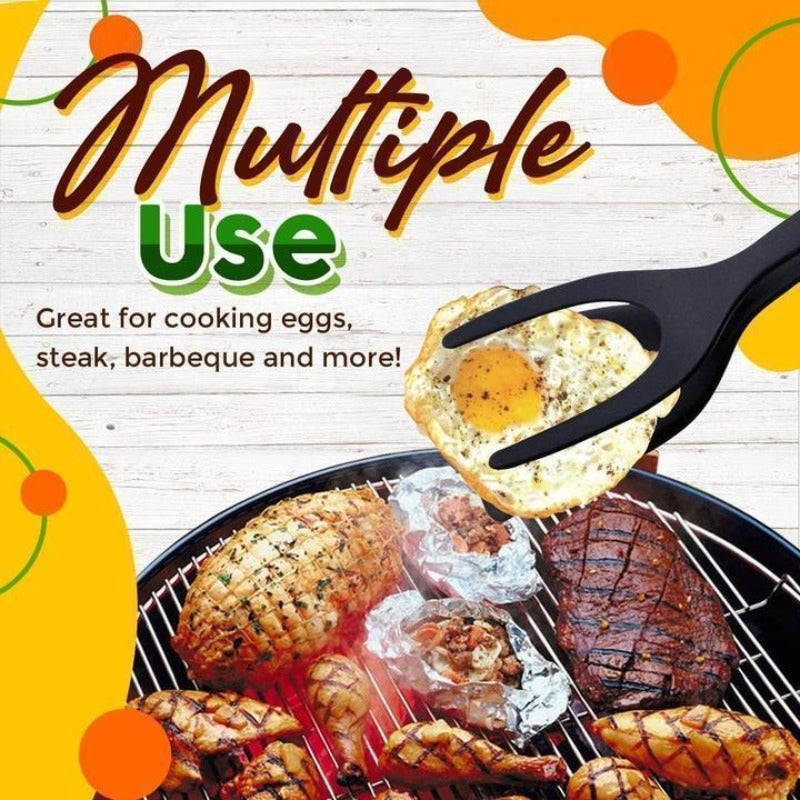 2-in-1 Grip Flip Tongs – Easy, Non-Stick Cooking Tool