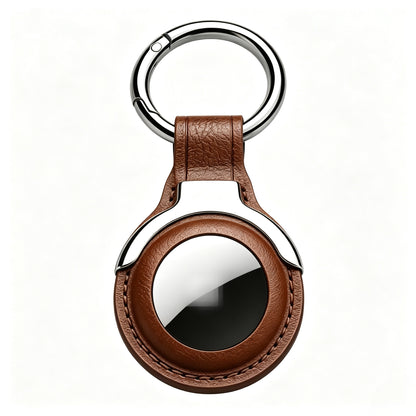 Premium Leather AirTag Holder – Slim Protective Case with Carabiner Clip for Apple AirTag