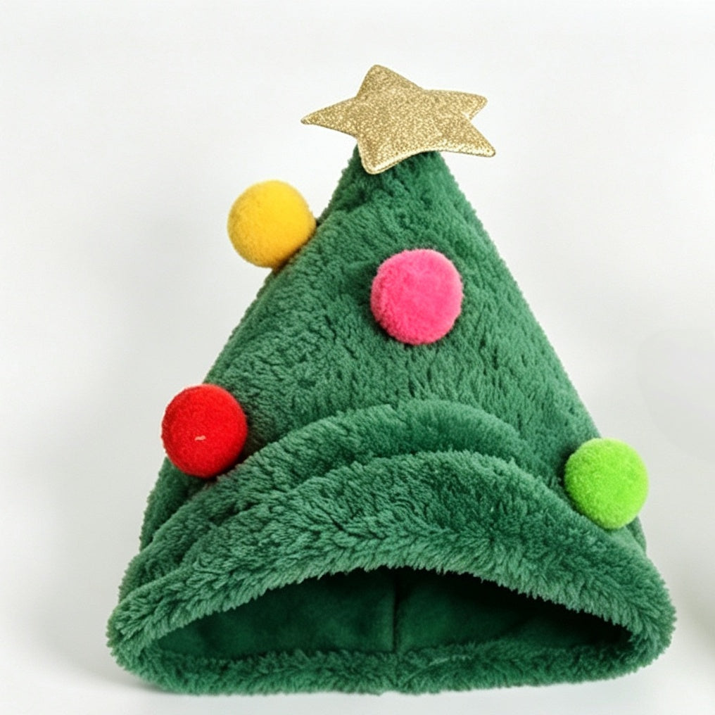 Pet Christmas Costume Set – Santa Hat & Bib Scarf for Dogs and Cats