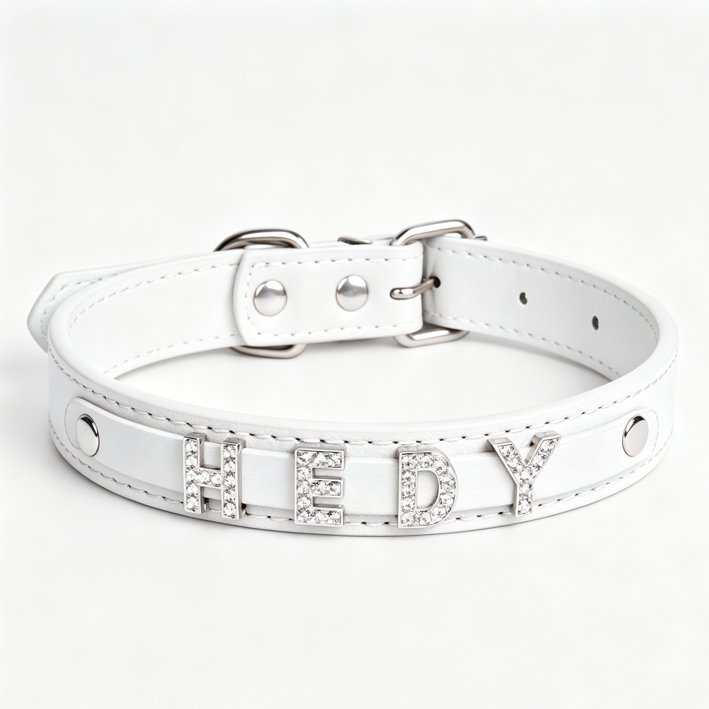 Personalized Letter Dog Collar with Rhinestone Charms