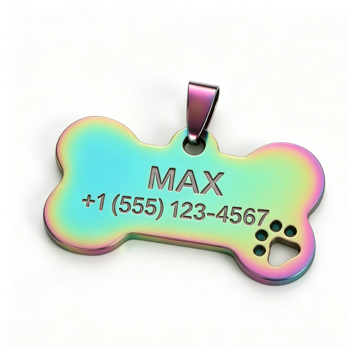 Personalized Stainless Steel Bone-Shaped Pet ID Tag
