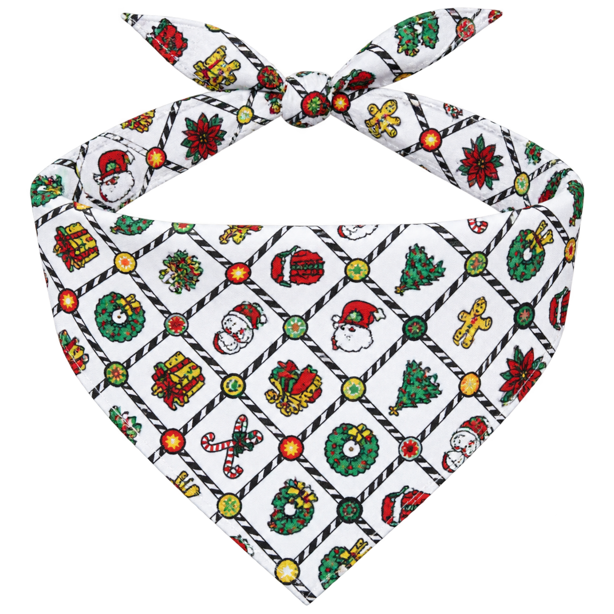 Christmas Pet Bandana – Santa Cartoon Triangle Scarf for Dogs and Cats