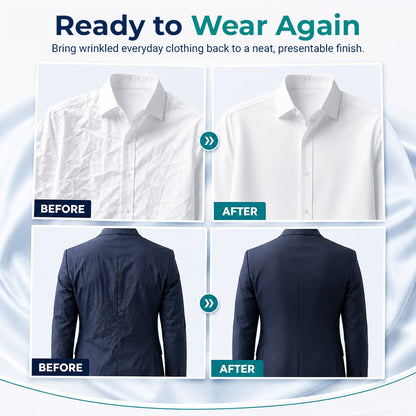 👔 Instant wrinkle release – no iron, travel-ready, static-free & fresh.