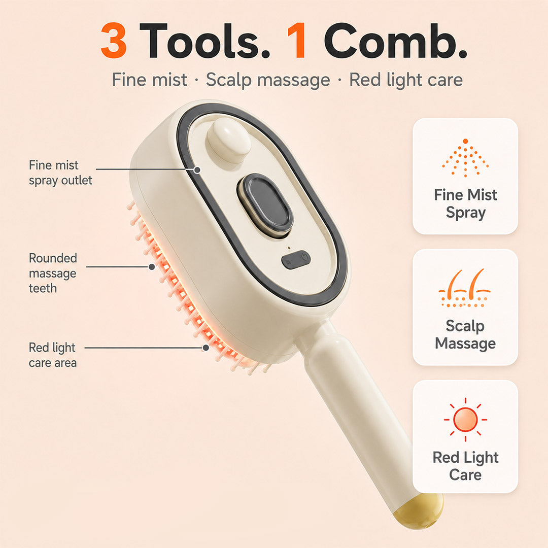 3-in-1 Frizz-Control Detangling Brush