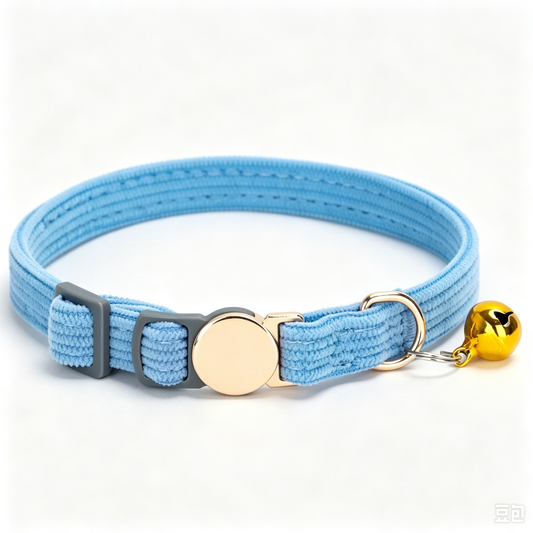 Personalized Corduroy Cat Collar – Breakaway Safety Buckle, Engravable Name Tag