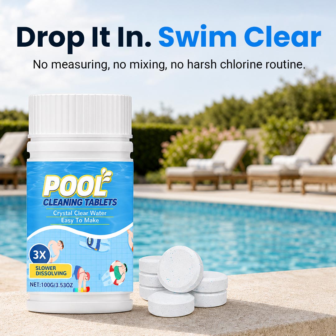 🏊 All-in-One Pool Cleaning Tablets — Crystal-Clear Water, Just Drop & Go