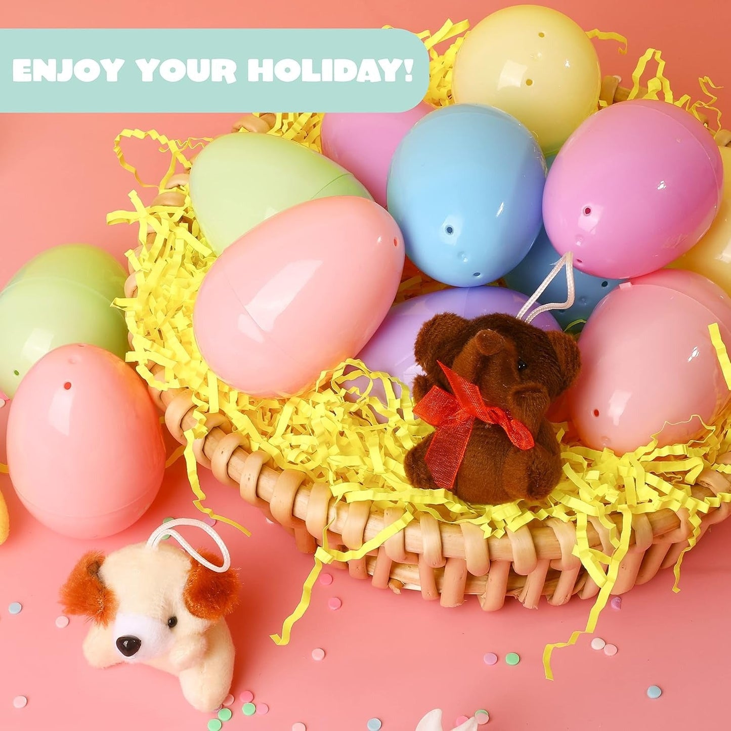 Easter Surprise Eggs: 12-Pack Hidden Plush Animal Toys